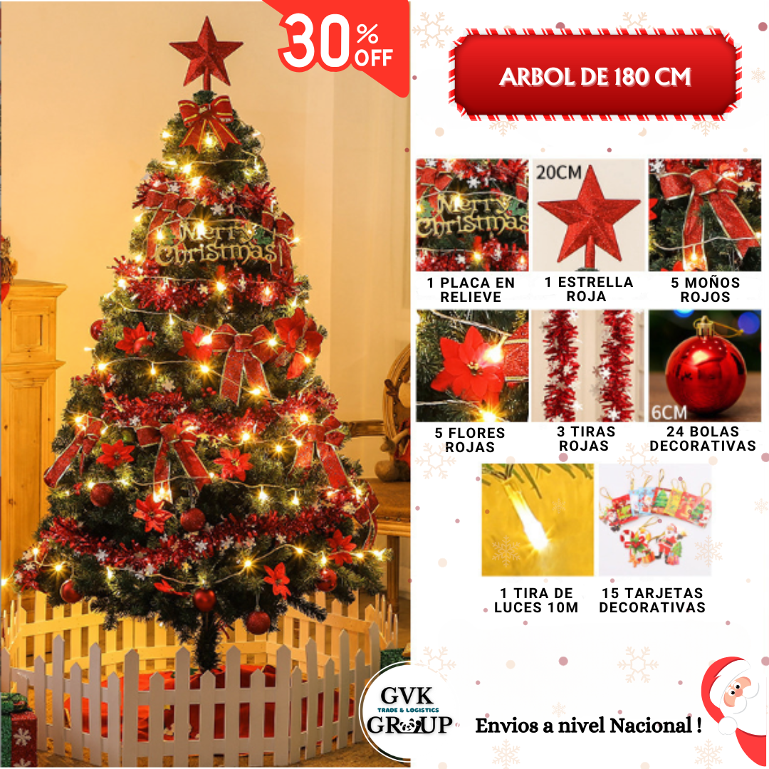 ARBOL DE NAVIDAD NEVADO CON ACCESORIOS